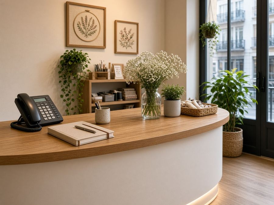 Contact desk at Embroidery Echo Comet in Sliema