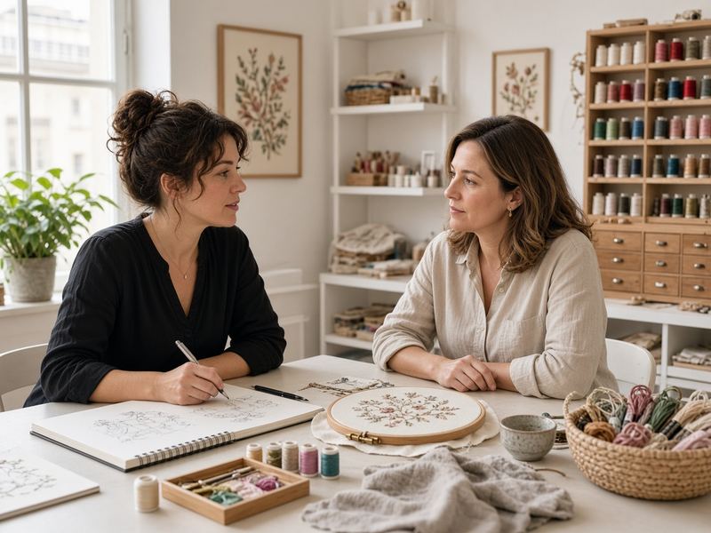 Studio consult at Embroidery Echo Comet